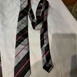 Hugo Boss Black and Pink Striped Tie